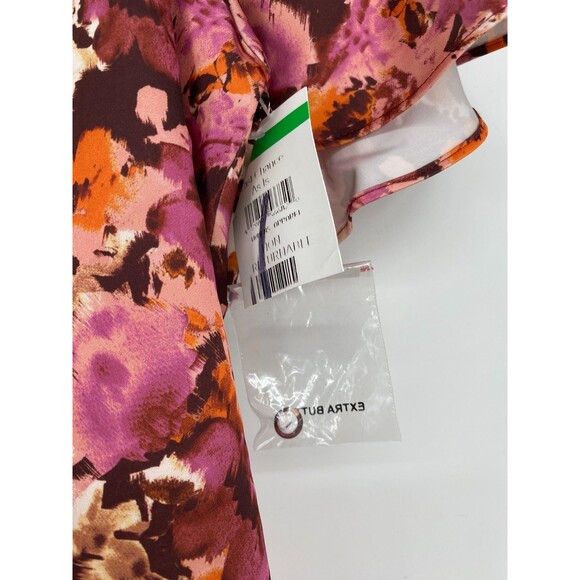 1. STATE Womens Floral Multicolor Flutter Sleeve Top Size XS NWOT - Picture 5 of 6
